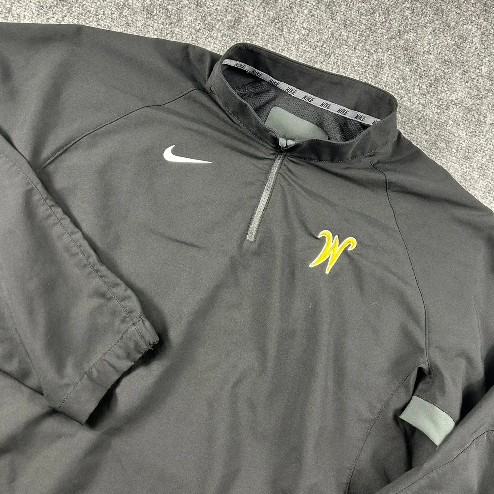Nike‎ Wichita State Shockers Windbreaker Mens Large Black 1/4 Zip Jacket